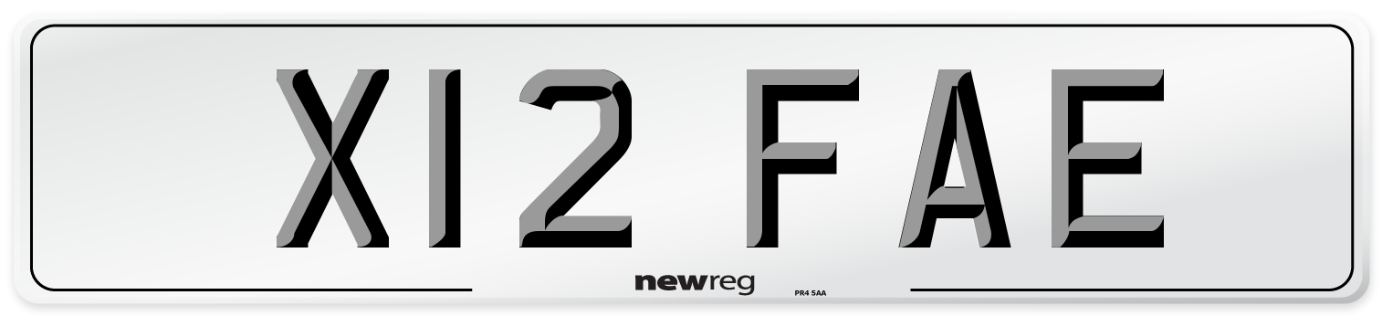 X12 FAE Number Plate from New Reg